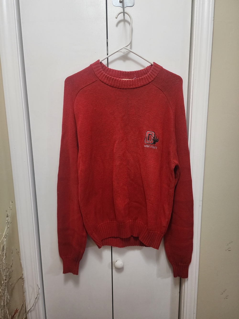 Vintage Logo 7, Inc. Ohio State Red Knit Crewneck Pullover Sweater Men's M